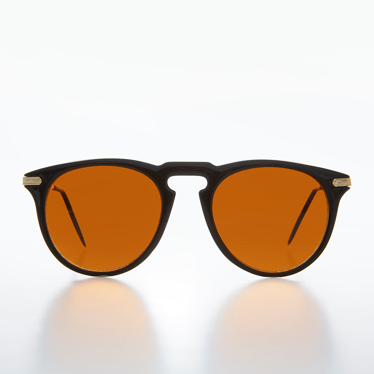 Round Amber Tinted Vintage Sunglass - West