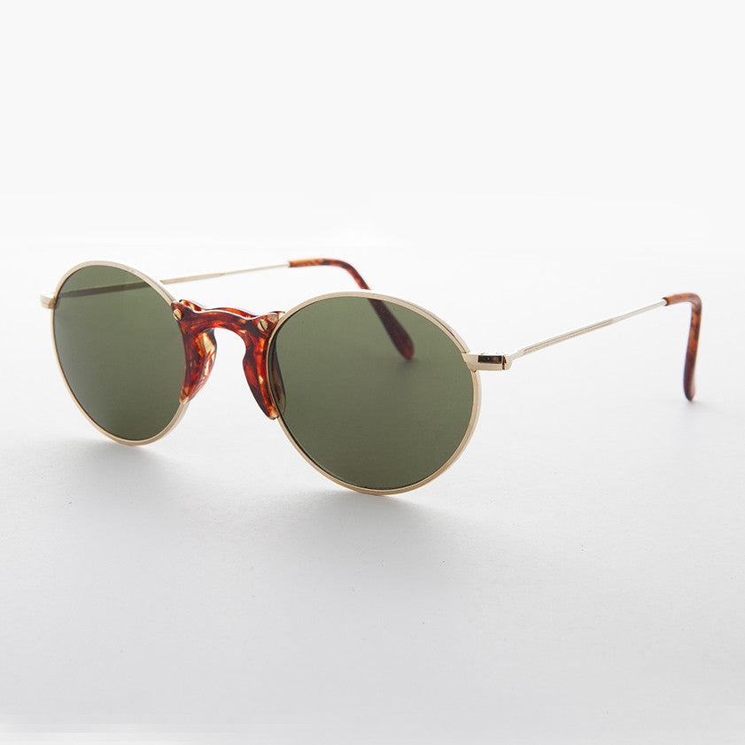 Round Unique Keyhole Bridge Vintage Sunglass - Ziggy